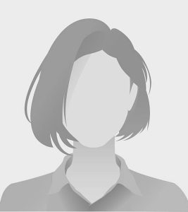 Abstract illustration of female silhouette with short wavy hair and collared shirt in grayscale style for use in digital profiles avatars identity representation.